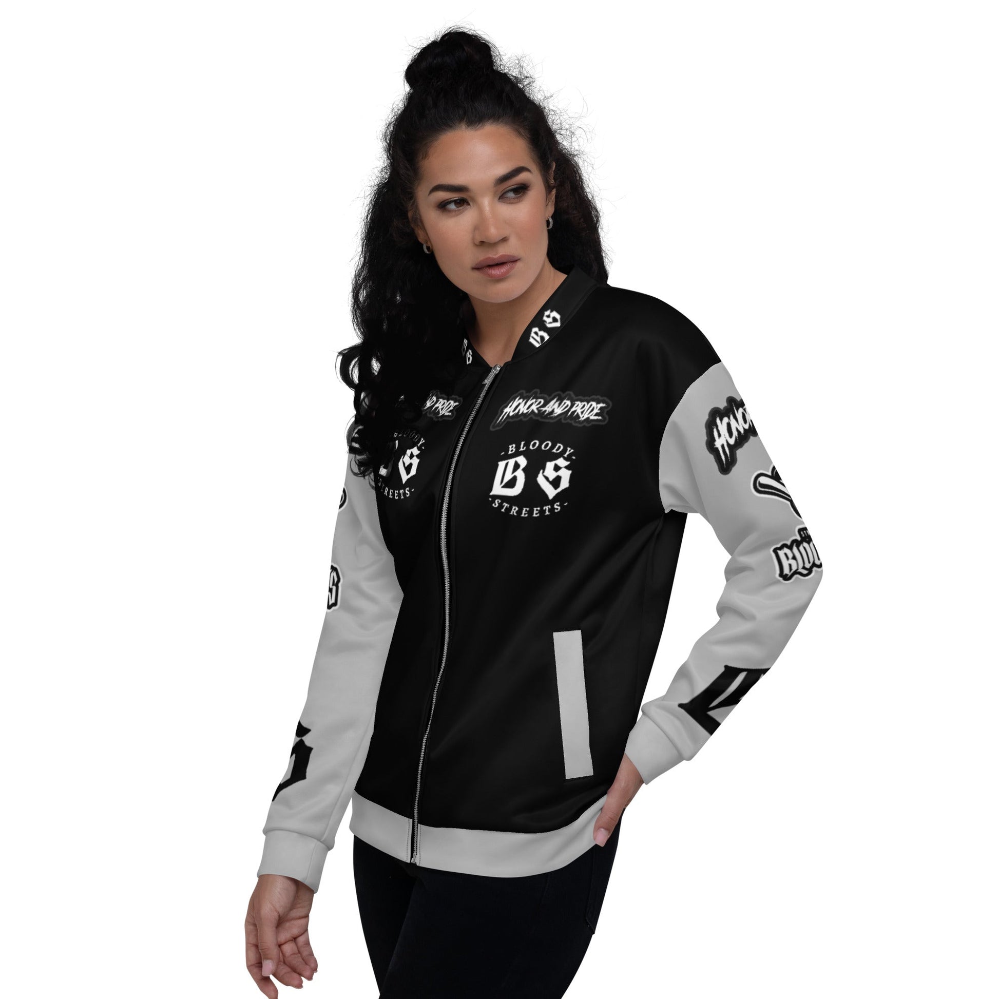 "Honor and Pride" Streetwear Bomber Jacke - BLOODY-STREETS.DE Streetwear Herren und Damen Hoodies, T-Shirts, Pullis