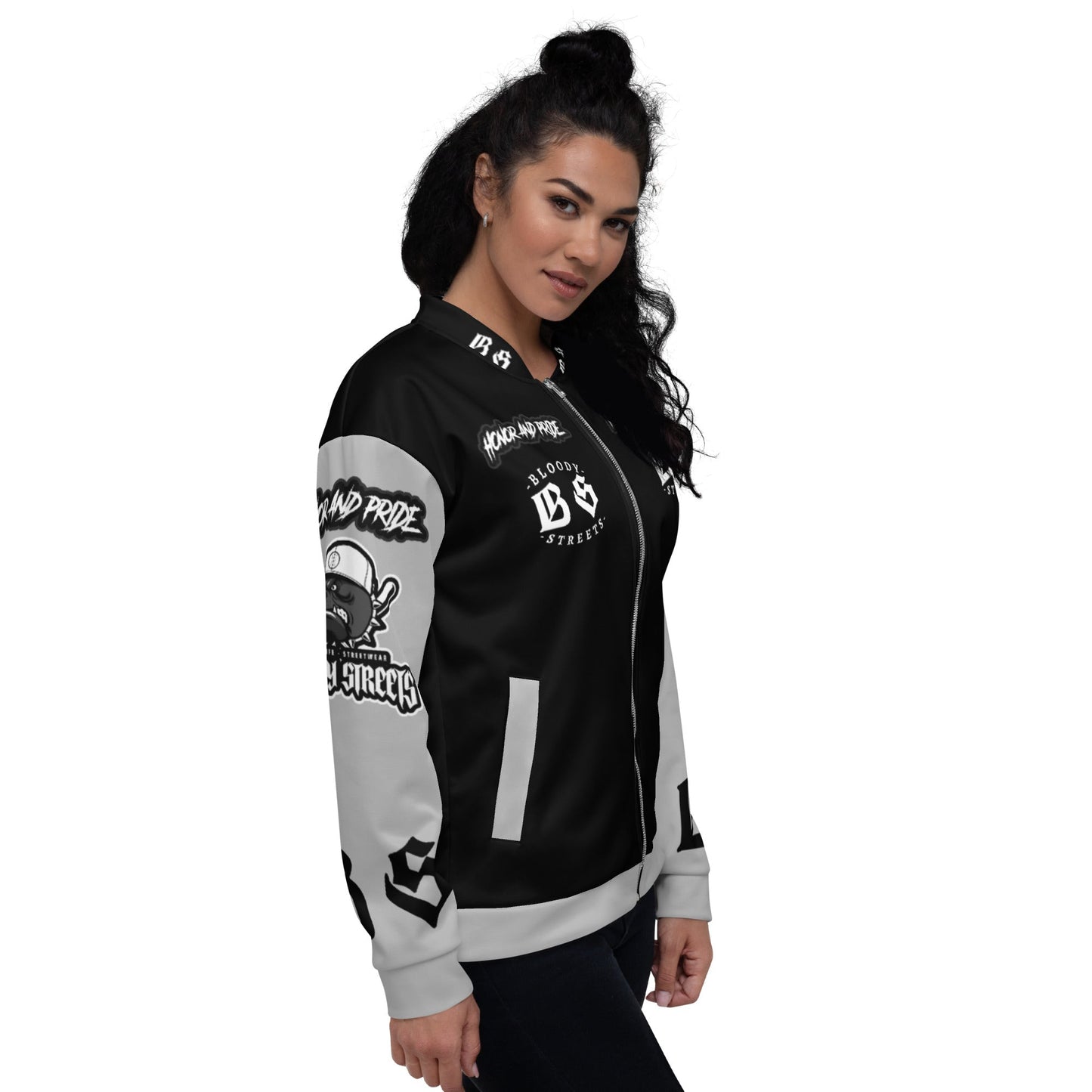 "Honor and Pride" Streetwear Bomber Jacke - BLOODY-STREETS.DE Streetwear Herren und Damen Hoodies, T-Shirts, Pullis