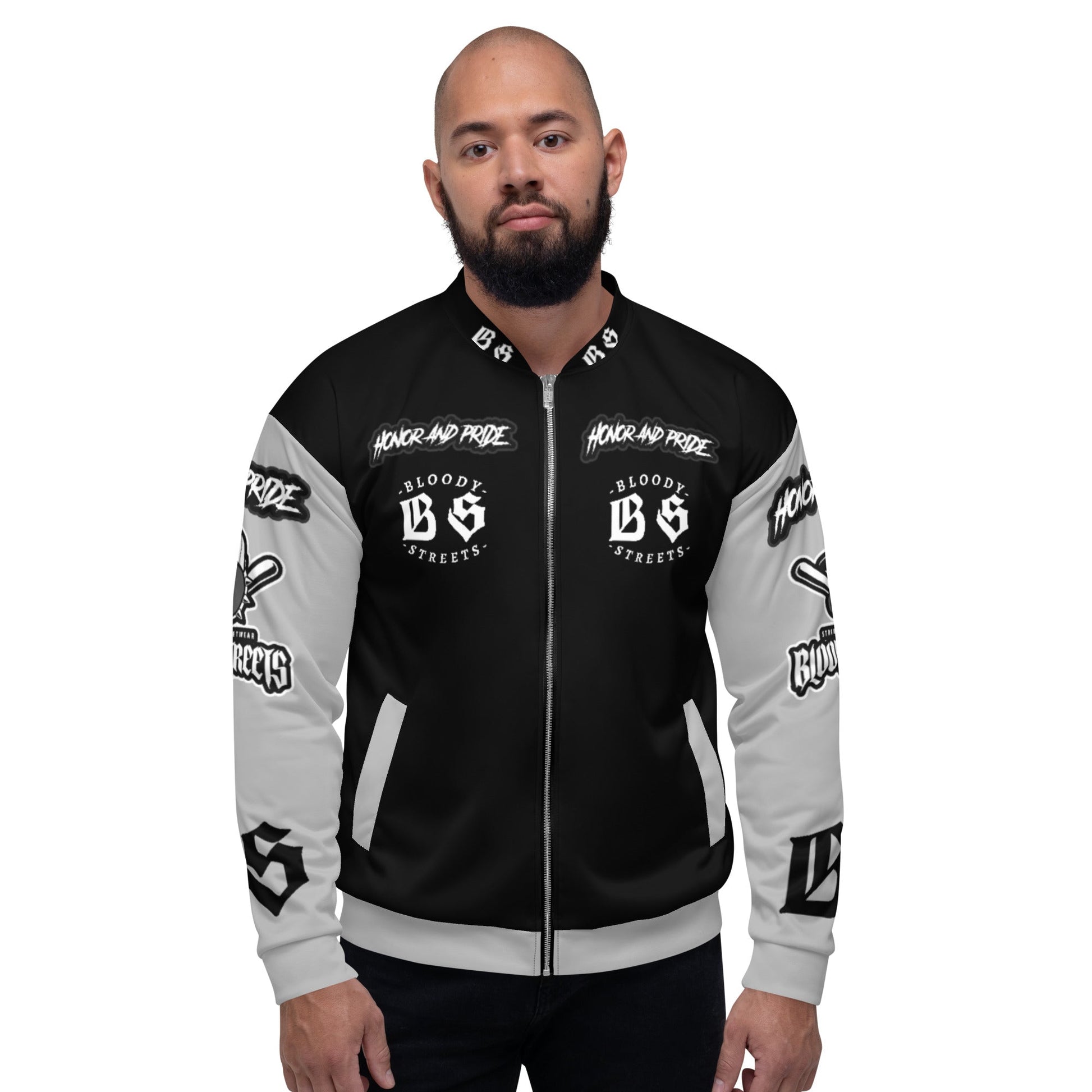 "Honor and Pride" Streetwear Bomber Jacke - BLOODY-STREETS.DE Streetwear Herren und Damen Hoodies, T-Shirts, Pullis