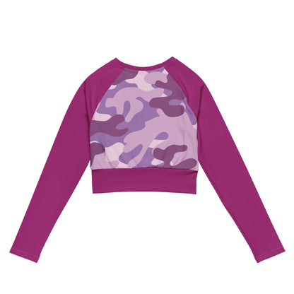 Recyceltes Langarm Crop Top Military Purple - BLOODY-STREETS.DE Streetwear Herren und Damen Hoodies, T-Shirts, Pullis