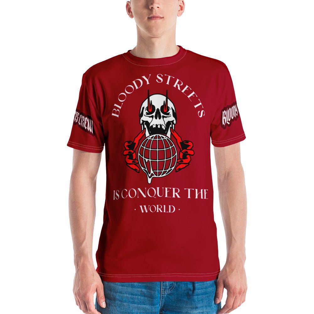 Conquer The World - Streetwear T-Shirt Herren RED V2 - BLOODY-STREETS.DE Streetwear Herren und Damen Hoodies, T-Shirts, Pullis