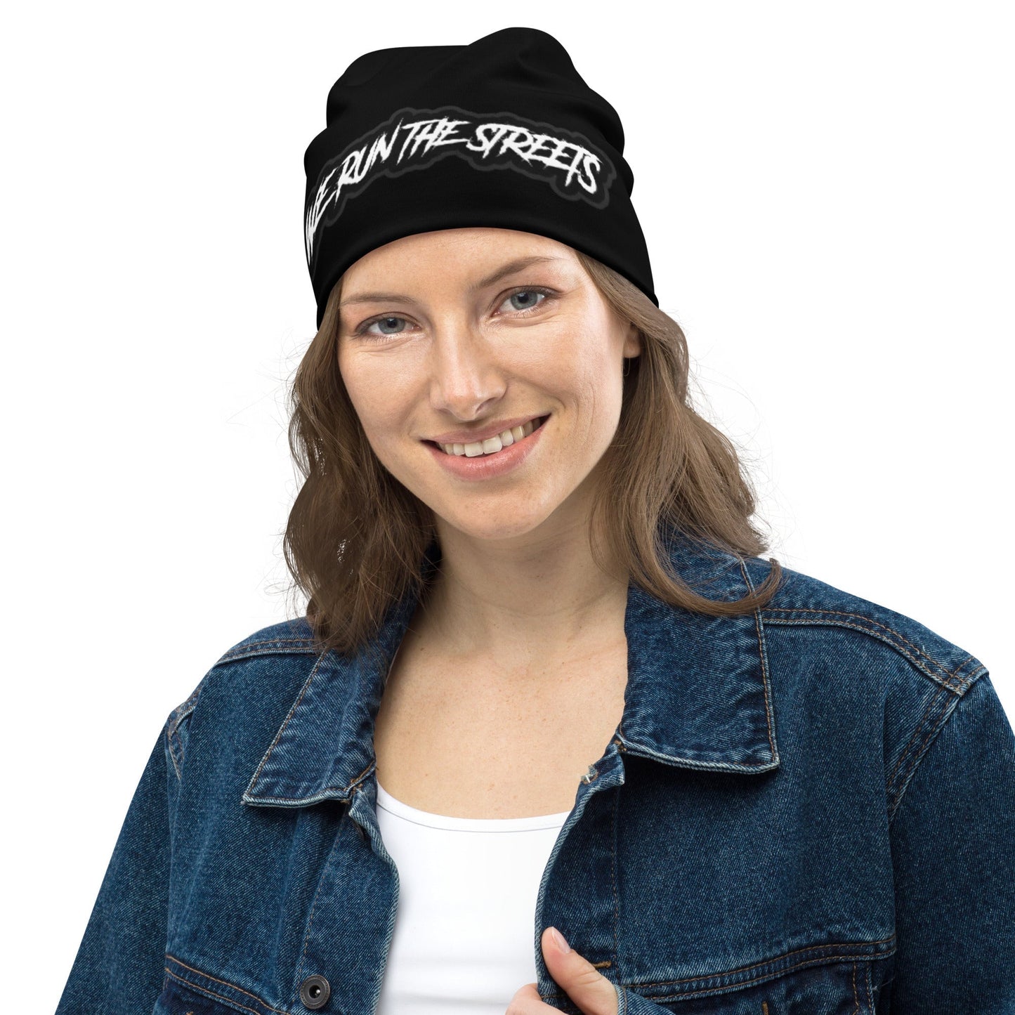 We Run The Streets BLACK Beanie - BLOODY-STREETS.DE Streetwear Herren und Damen Hoodies, T-Shirts, Pullis