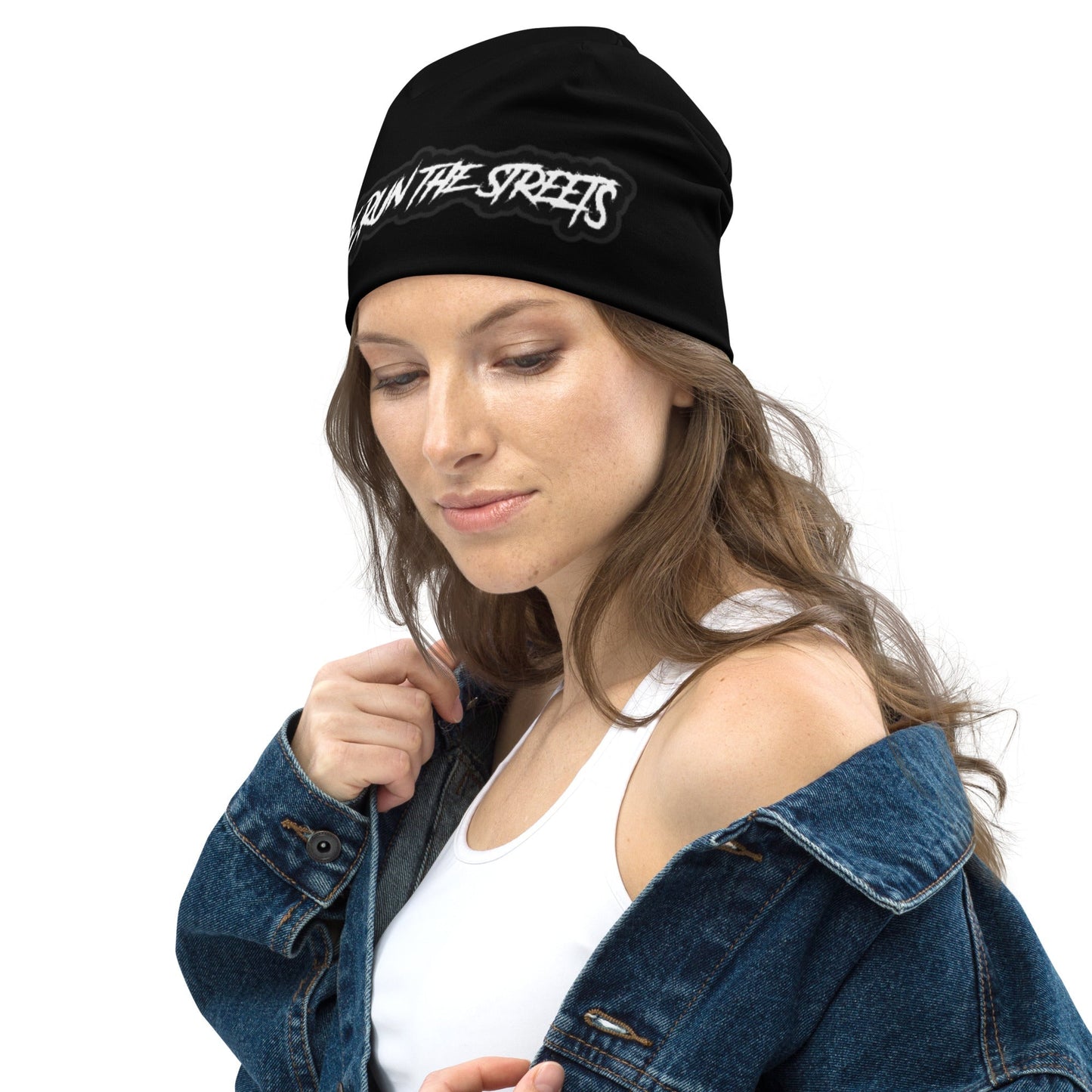 We Run The Streets BLACK Beanie - BLOODY-STREETS.DE Streetwear Herren und Damen Hoodies, T-Shirts, Pullis