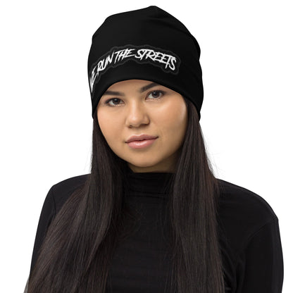 We Run The Streets BLACK Beanie - BLOODY-STREETS.DE Streetwear Herren und Damen Hoodies, T-Shirts, Pullis