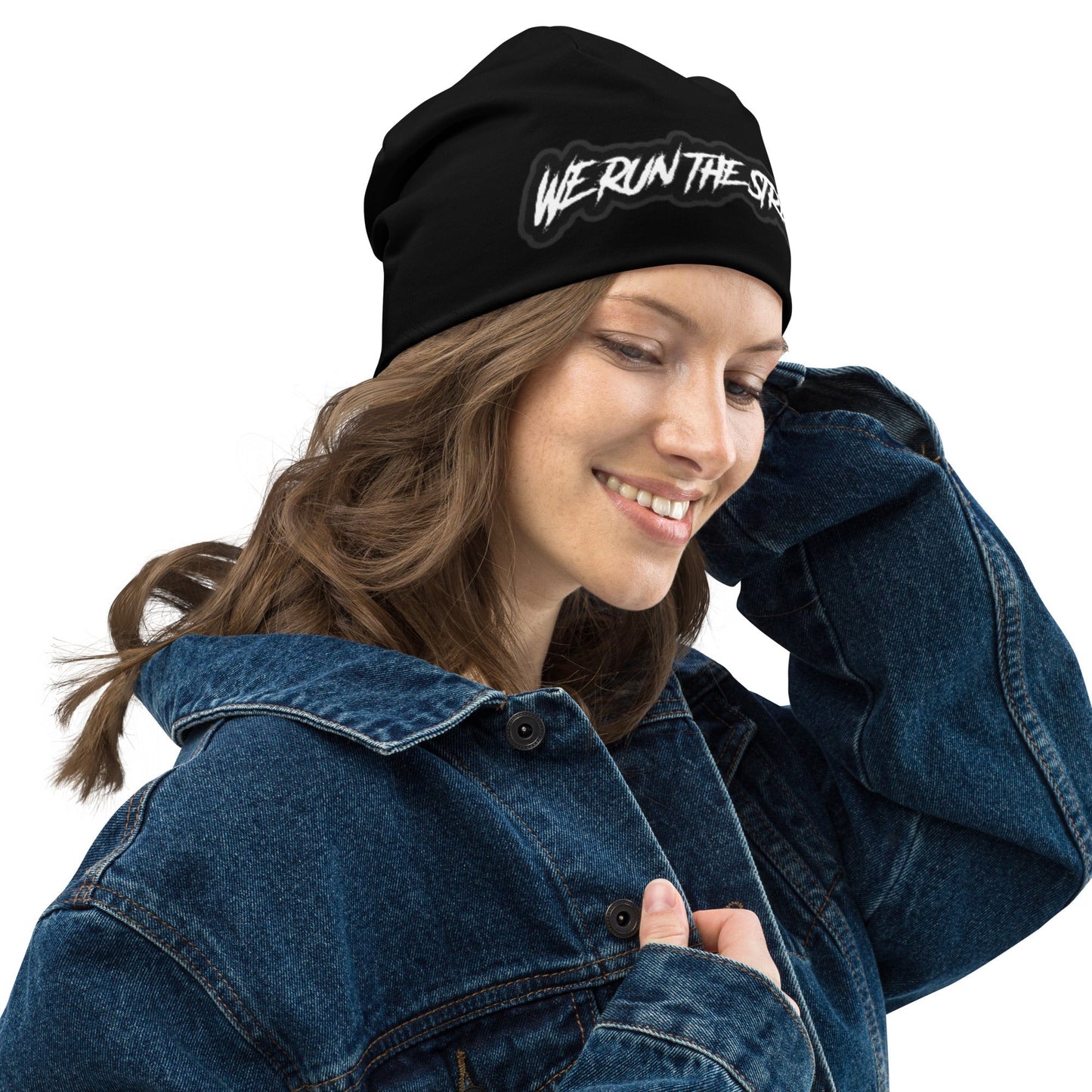 We Run The Streets BLACK Beanie - BLOODY-STREETS.DE Streetwear Herren und Damen Hoodies, T-Shirts, Pullis