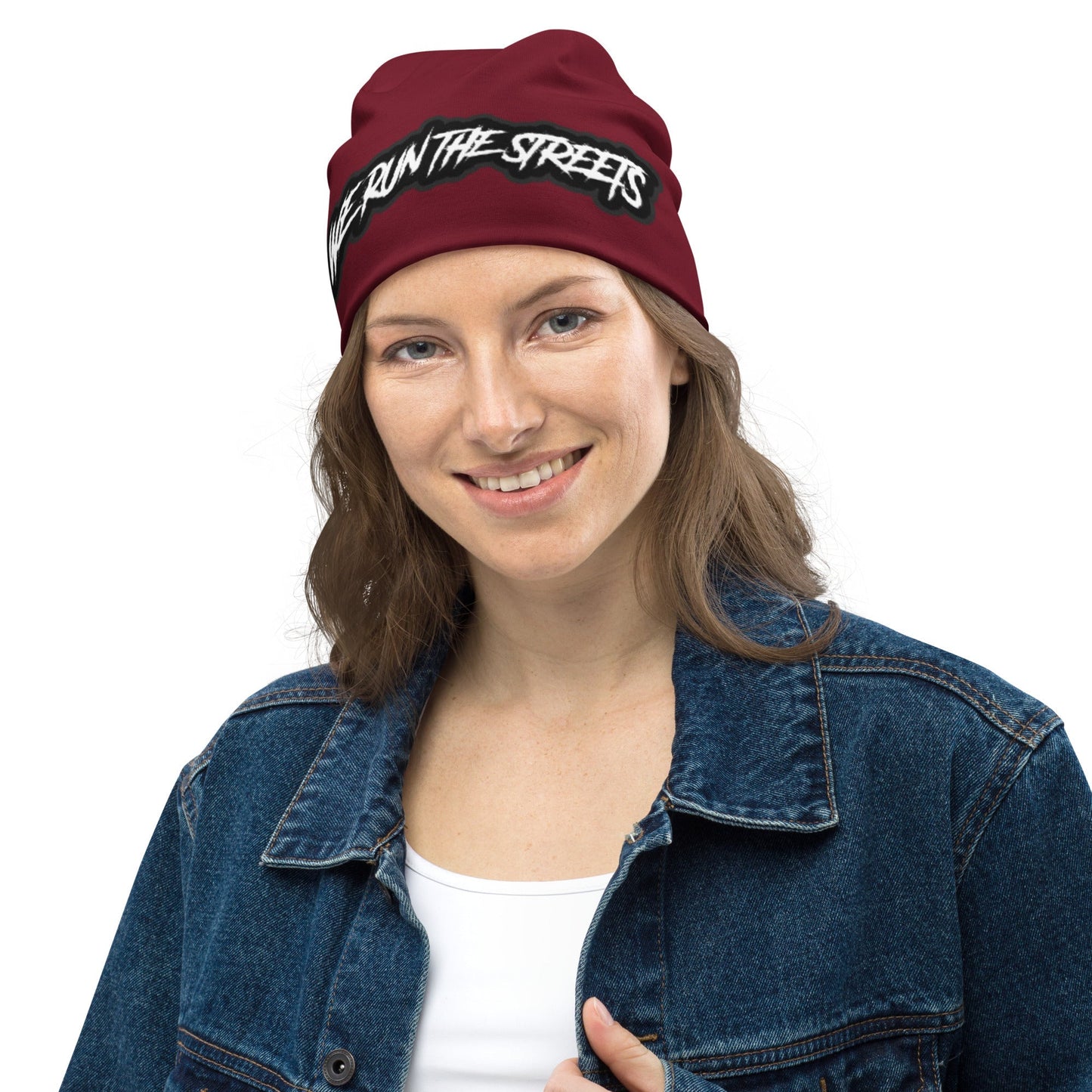 We Run The Streets RED Beanie - BLOODY-STREETS.DE Streetwear Herren und Damen Hoodies, T-Shirts, Pullis